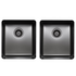 Titan Essentials 350mm & 350mm Double Kitchen Bowl Sink - Gunmetal TSGM4040 image NaN