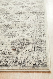 Rug Culture Century Large White & Charcoal Rug 400X80CM - CEN-999-GREY-400X80 hero image