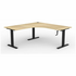 OLG Agile Winder Height Adjust 90 Degree Workstation 1800x1800x750 New Oak Worktop with Black Frame OG_AGW90181875B_NOLH image NaN