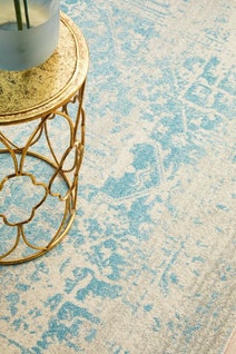 Rug Culture Evoke Large White Blue Rug 290X200CM - EVO-253-WBLU-290X200 hero image