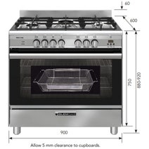 GlemGas 90cm Stainless Steel Natural Gas Freestanding Oven with Electric Grill GA965GG hero image