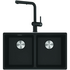 Franke Maris Double Bowl Sink & Matte Black Pullout Tap MRG220MBTA7721B image NaN