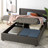 Zinus Maddon Queen Upholstered Gas Lift Storage Bed Frame Dark Grey AU-FPPST2-12Q image NaN