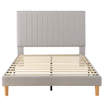 Zinus Debi Queen Upholstered Fabric Bed Base Light Grey AU-FHVP-LG-Q hero image