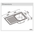 Abey EUA100L Euronox Single Bowl Right Hand Drainer Sink image NaN