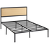 Zinus Queen Bed Frame with Black Rattan Headboard and Metal Base AU-FBMMH8ZC-14Q image NaN
