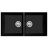 Oliveri Santorini Double Bowl Undermount Sink Matte Black  ST-MB1563U-OF image NaN