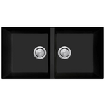 Oliveri Santorini Double Bowl Undermount Sink Matte Black ST-MB1563U-OF hero image
