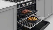 Fisher & Paykel 90cm Series 9 Classic Style Freestanding Dual Fuel Pyrolytic Oven Black OR90SCG6B1 hero image