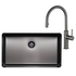 Titan Essentials 700mm Single Bowl Sink & Pull Out Gooseneck Kitchen Mixer Tap Package - Gunmetal TSGMPK702 image NaN