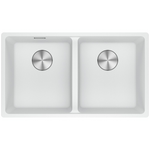 Franke Maris 350mm Double Bowl Undermount Sink with Extension Drainer Polar White MRG120-35PW-FPC hero image