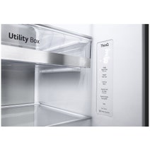 LG 635L Side by Side InstaView Fridge with Ice & Water Dispenser Matte Black GS-V600MBLC hero image