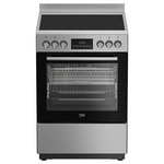 Beko 60cm Stainless Steel Freestanding Oven with Ceramic Cooktop BFCB60VMX hero image