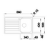 Blanco LIVIT 45S SALTO Single Bowl Inset Sink with Left Hand Drainer LIVIT45SR-SALT image NaN