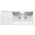 Turner Hastings Cuisine 116 x 50 Inset or Undermount Double Bowl Left Hand Drainer Sink with Tap Hole - Gloss White CUD116FS-LHD image NaN