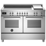 Bertazzoni 120cm Induction Cooktop & Griddle Plate Freestanding Double Oven PRO125I2EXT hero image