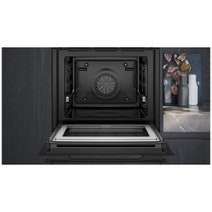 Siemens iQ700 60cm Pyrolytic Oven with pulseSteam and Microwave Matte Black HN978GQM1 hero image