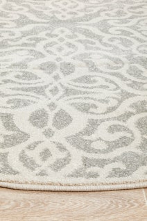 Rug Culture Chrome Large Silver & Off White Rug 240X240CM - CRO-LYD-SIL-240X240 hero image