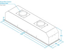 Whispair X3MD16S5.2EPP 160cm Monte Carlo Undermount Rangehood with Twin Pro Plus External Remote Motor hero image
