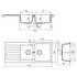 Abey Schock Typos 1 and 3/4 Bowl Topmount Sink With Right Hand Drainer Onyx TD200BL image NaN