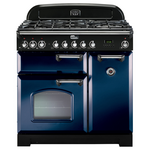 Falcon 90cm Classic Deluxe Freestanding Dual Fuel Oven/Stove Royal Blue and Chrome CDL90DFRB-CH hero image
