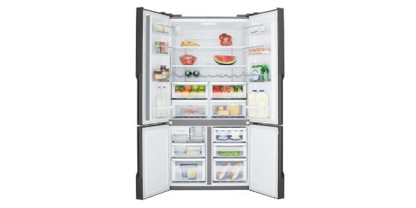 westinghouse-564l-plumbed-french-quad-door-refrigerator-matte-black-wqe5650ba-doors-open