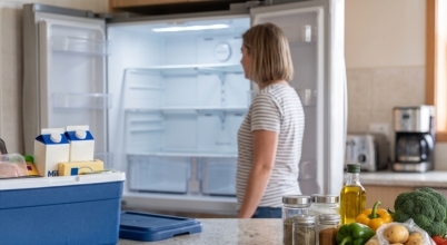 Before cleaning a fridge, remove the food and place it in cool boxes for the duration of the clean: image generated with Gemini AI