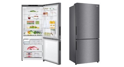 The LG 420L Bottom Mount Fridge Dark Graphite GB-455UPLE sold in Australia by Appliances Online