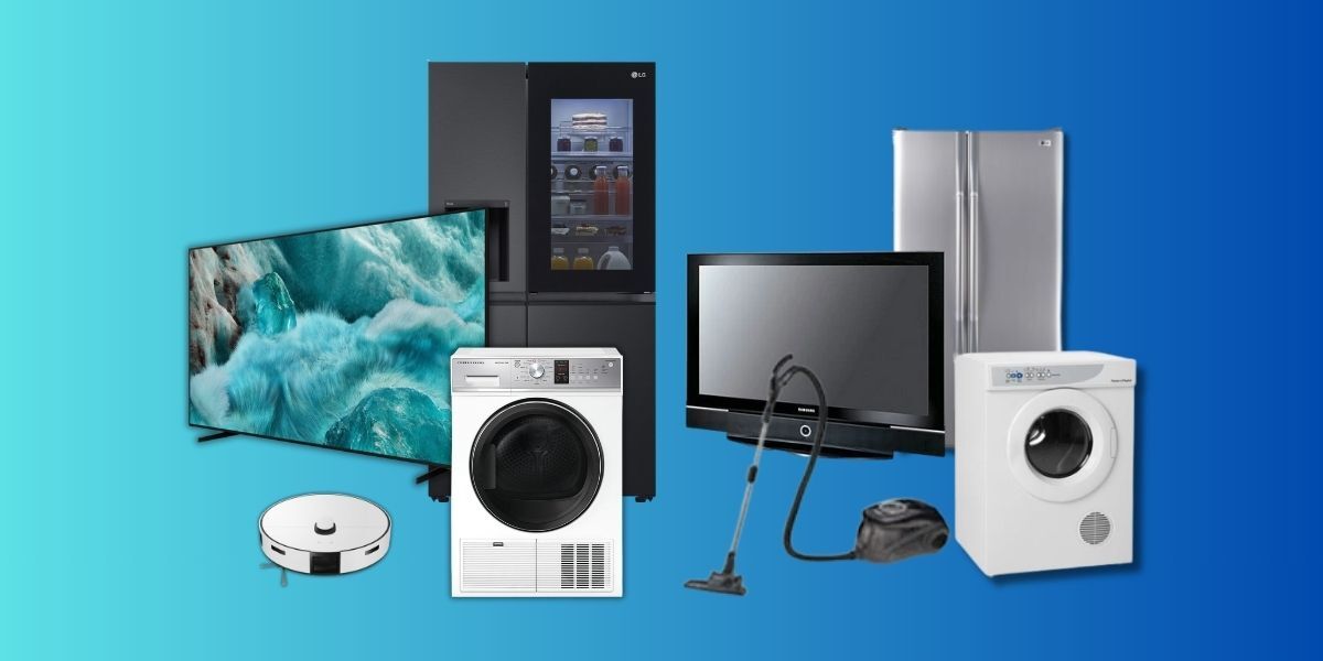 A range of appliances from 2025 and from the 2000s