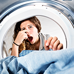 The washing machine smells!