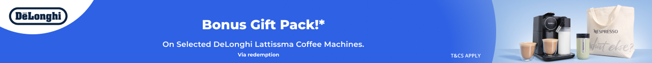Bonus Gift Pack with selected DeLonghi Lattissima Coffee Machines