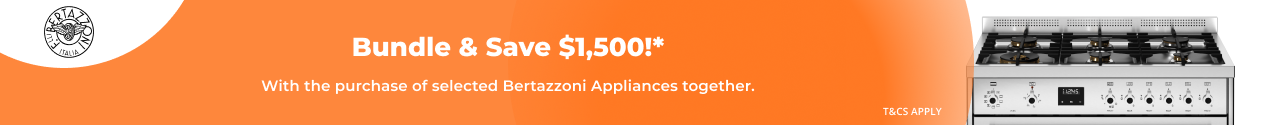 Save $1,500 when bundling selected Bertazzoni Appliances