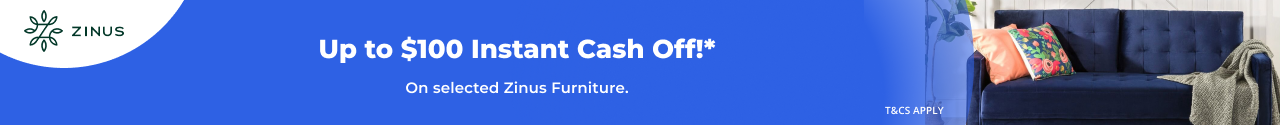 Up to $100 Instant Cash Off selected Zinus